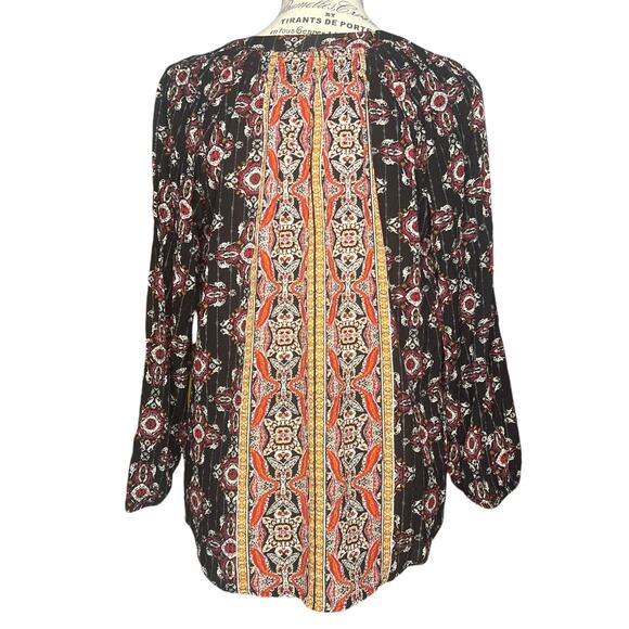 Mason & Belle X-SMALL Black Axelle Tie Front Top - Stitch Fix Boho Bead Detail - Picture 5 of 13
